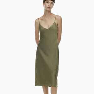 Worn once! Beautiful green satin slip dress